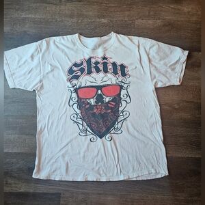 Vintage Y2K SKIN INDUSTRIES mens white shirt size 2XL